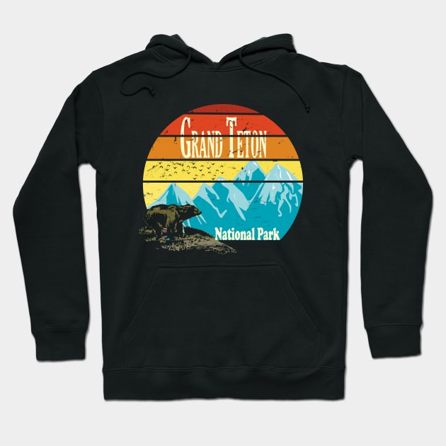 Grand Teton US National Park Wyoming Hoodie by Sassee Designs